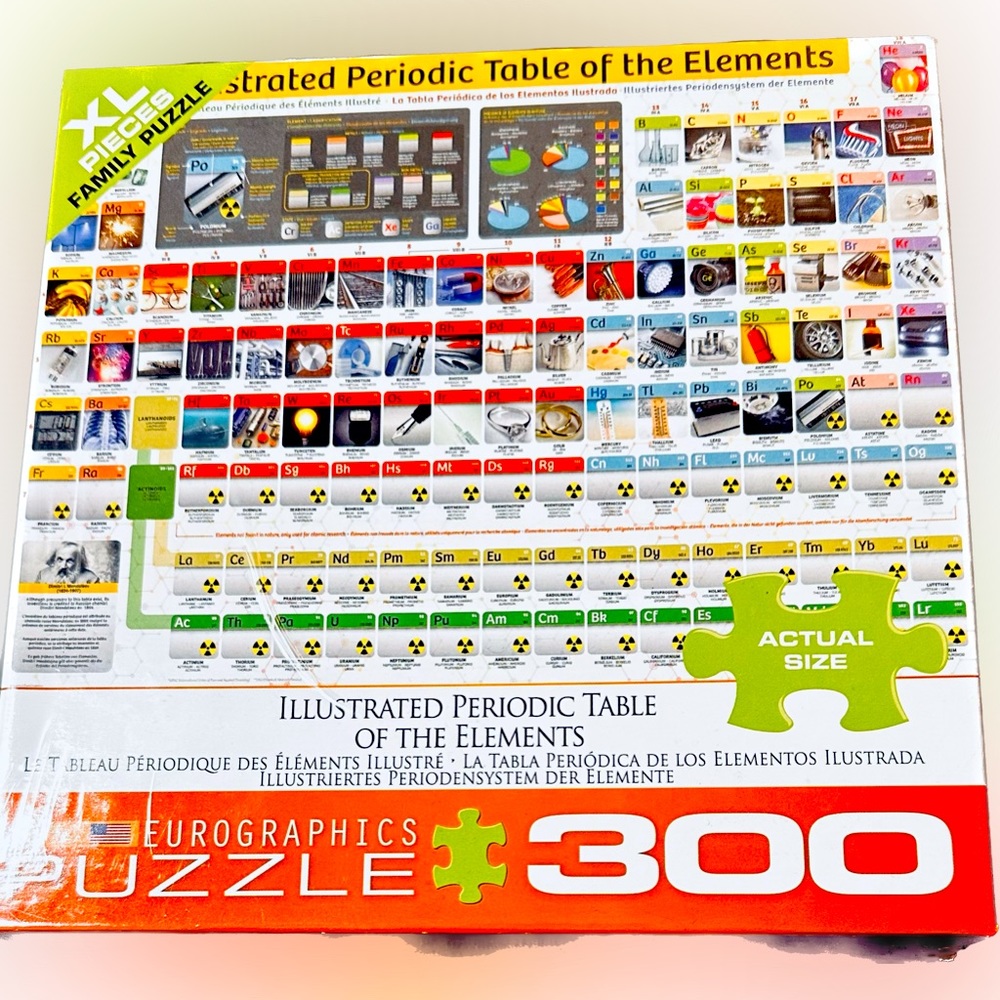 Jigsaw puzzle of the Periodic table - 300 pieces